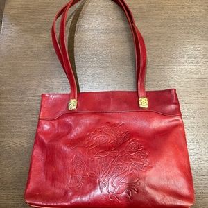 Red leather Marino Orlandi bag